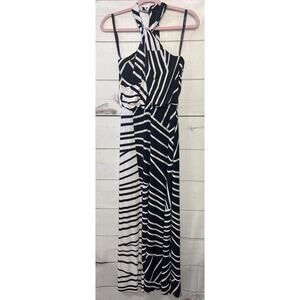 Bisou Bisou Size 4 Maxi Dress Black N White